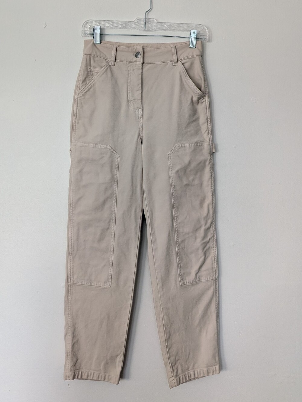 Aritzia Wilfred Free Brennan Pant High Rise Double Knee Carpenter Beige Birch 0